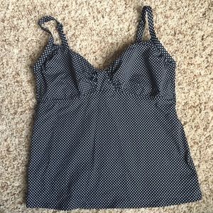 Lands end swim top size 8 - polka dotted